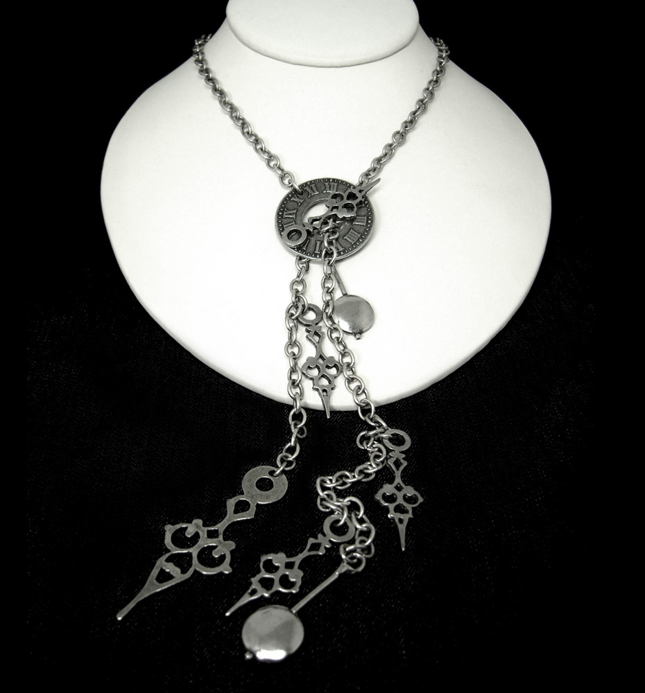Deconstructed Clock Necklace
