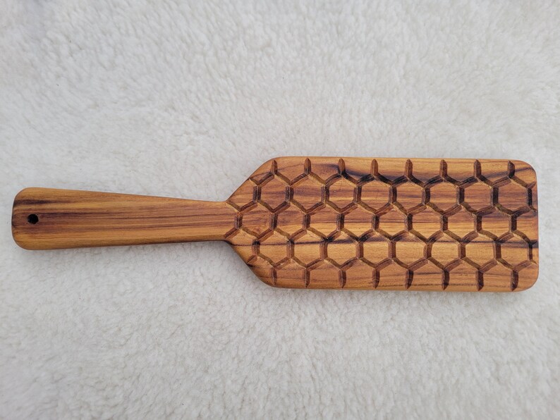 Handcrafted Teak Wood Honeycomb Paddle