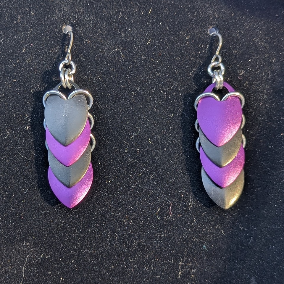 Silver and Pink Earrings