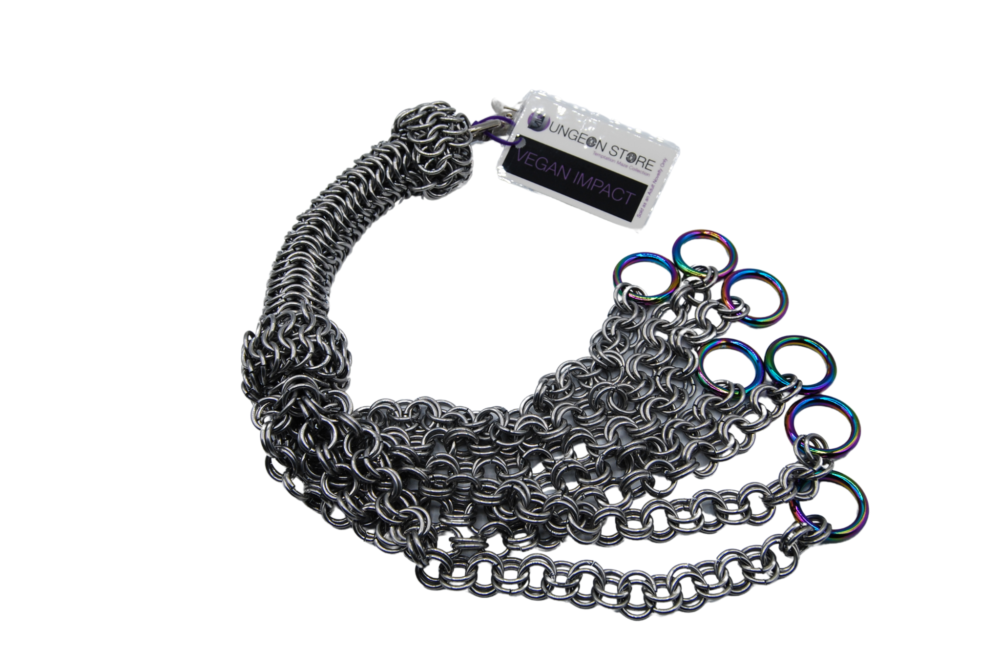 Rainbow Ring Chainmail Flogger