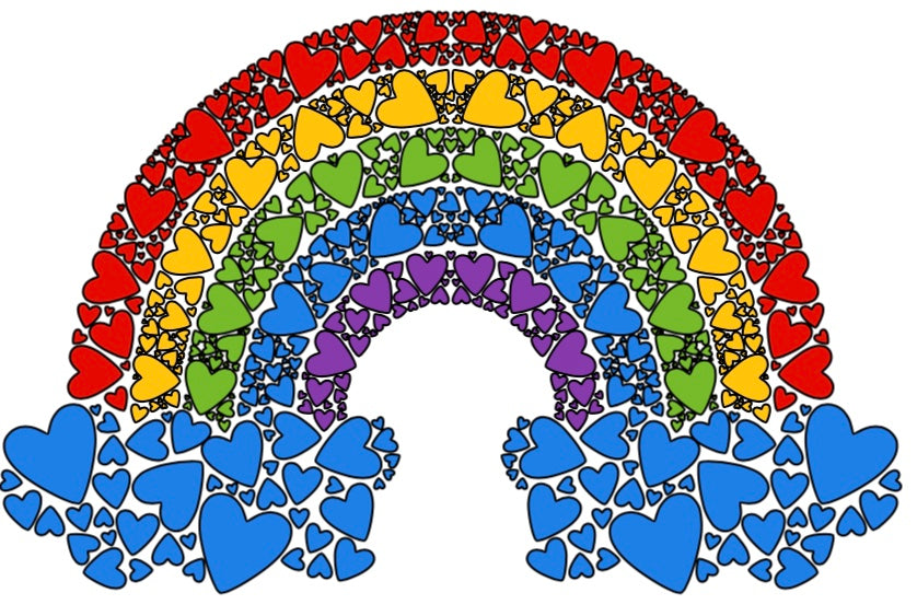 Bold Rainbow of Hearts Sticker