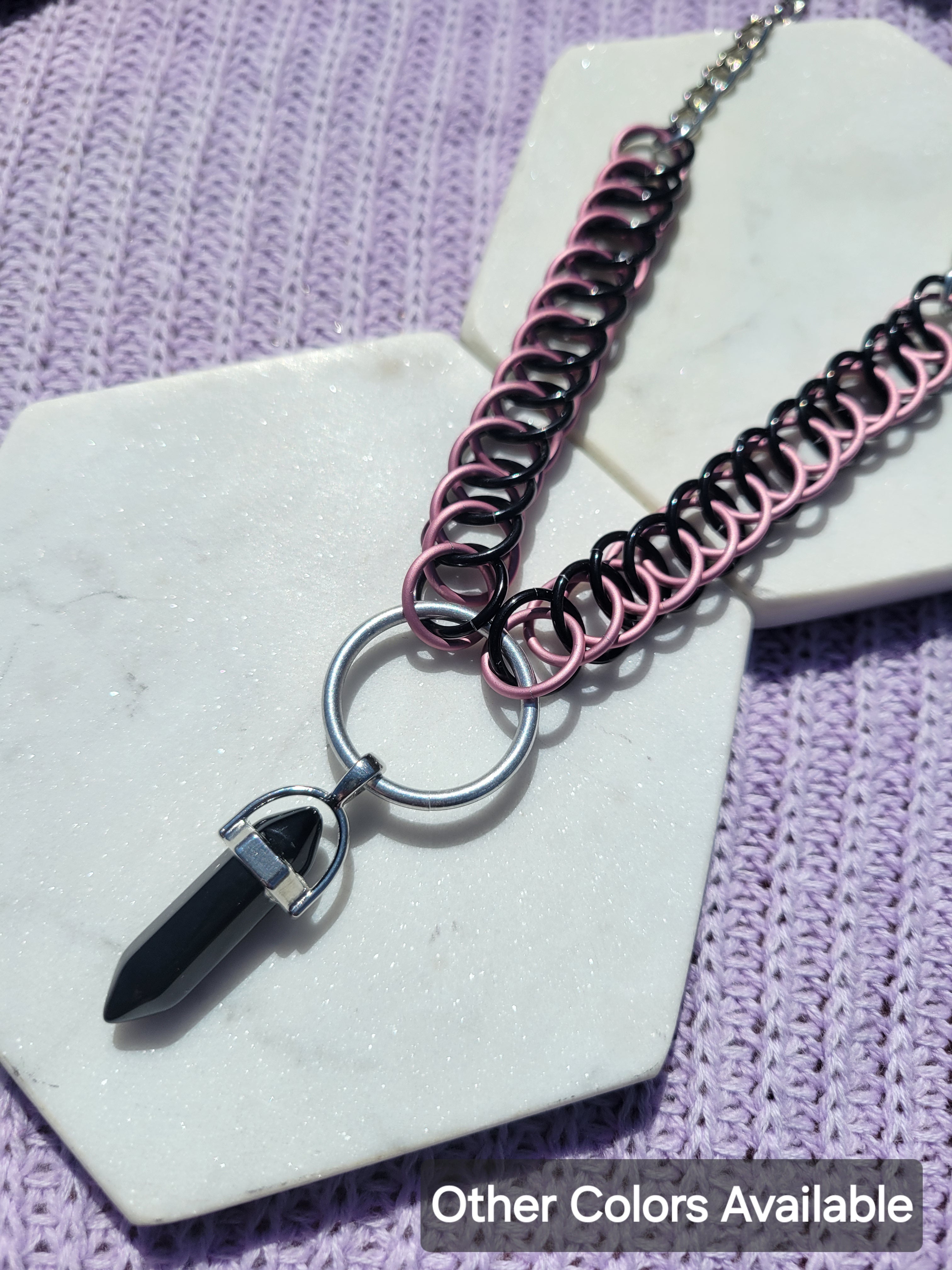Flat Weave Crystal Necklace