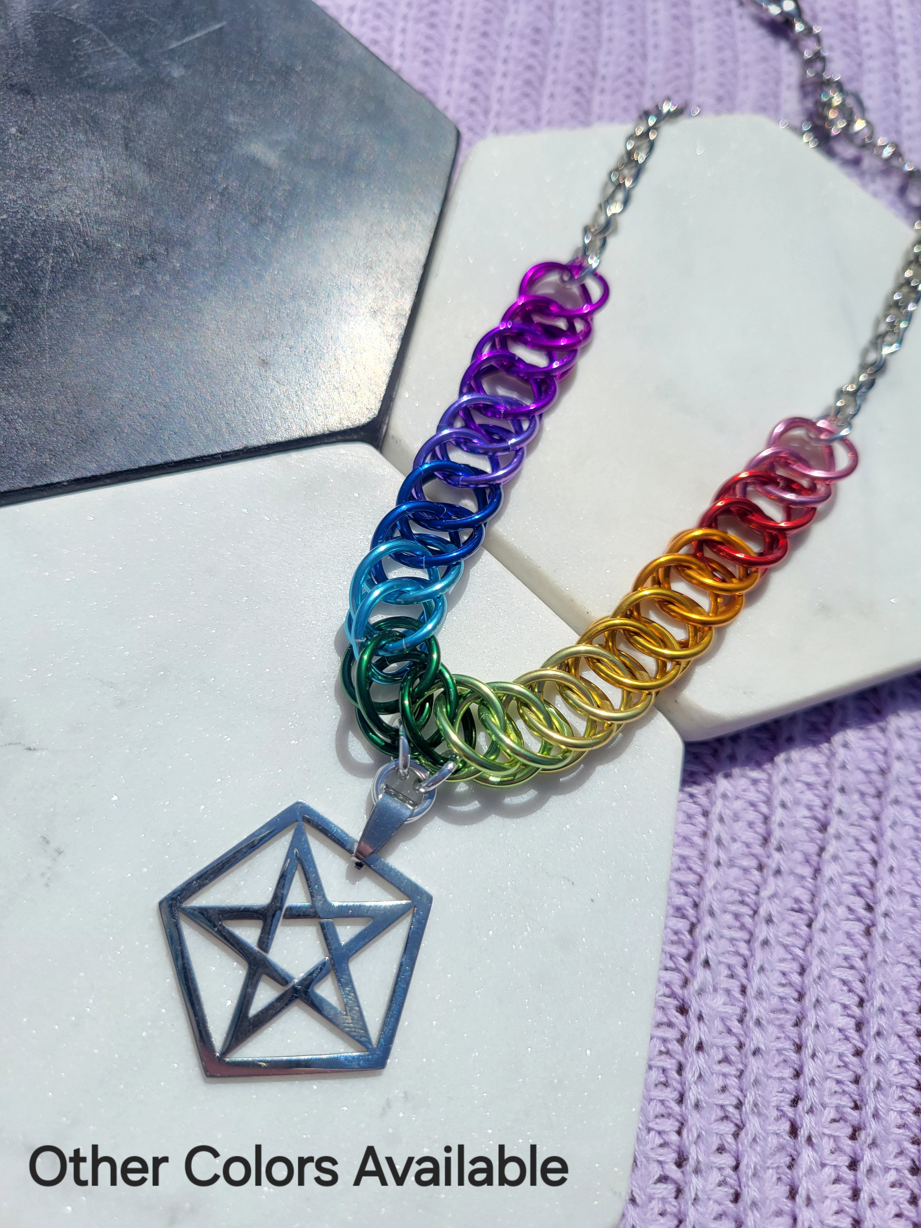 Flat Weave Pentacle Necklace