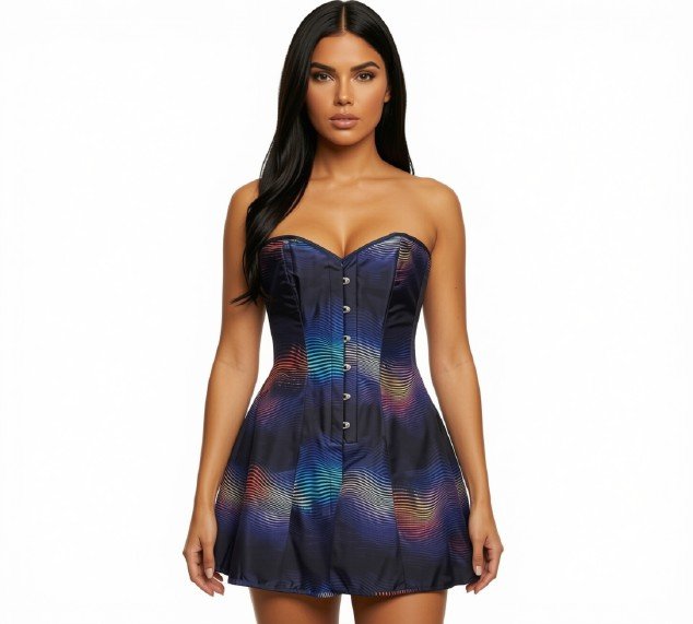 Purple Wavy Corset Dress